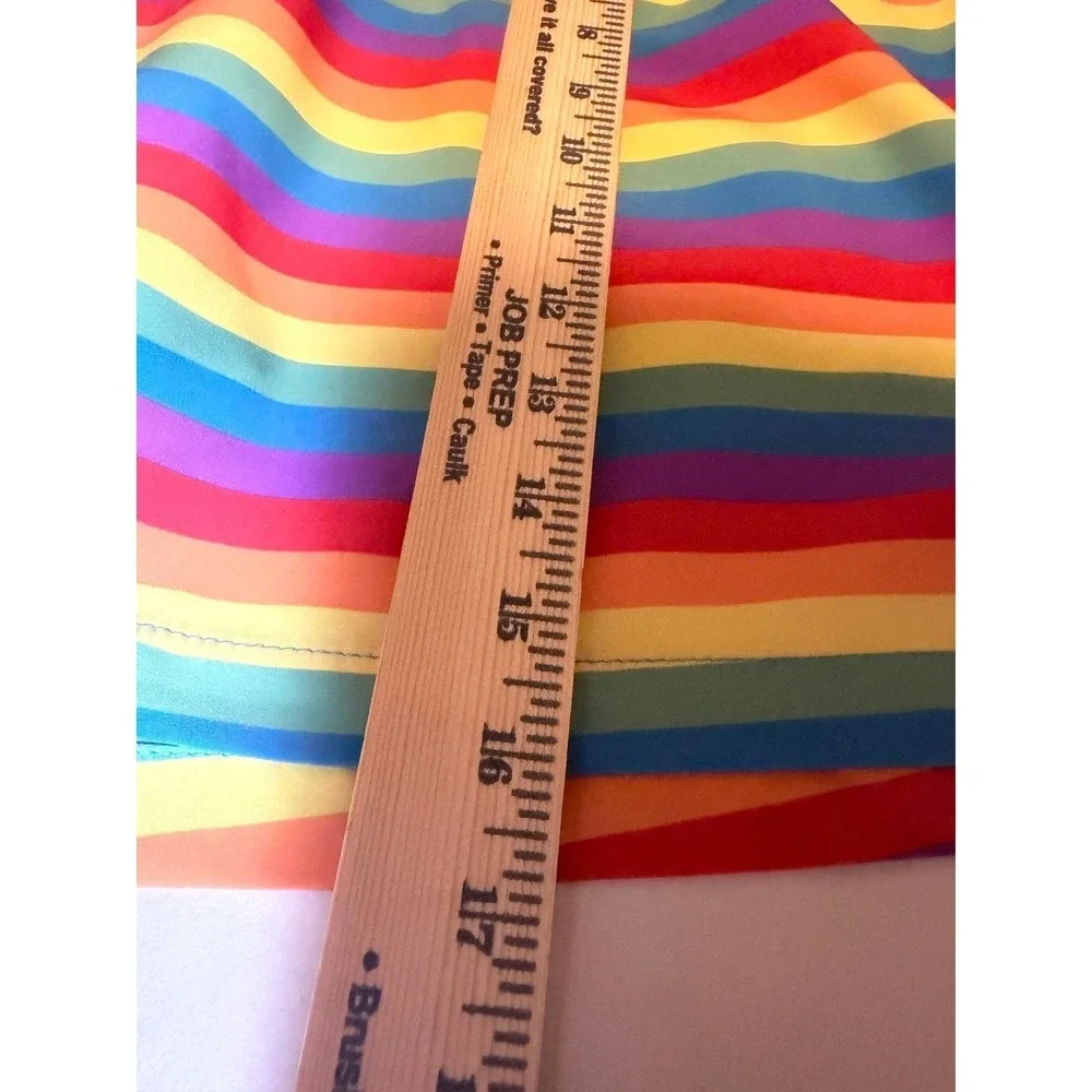 Chubbies Swim Trunks Rainbow Stars Blue Polyester Americana Pride Shorts XL 5.5